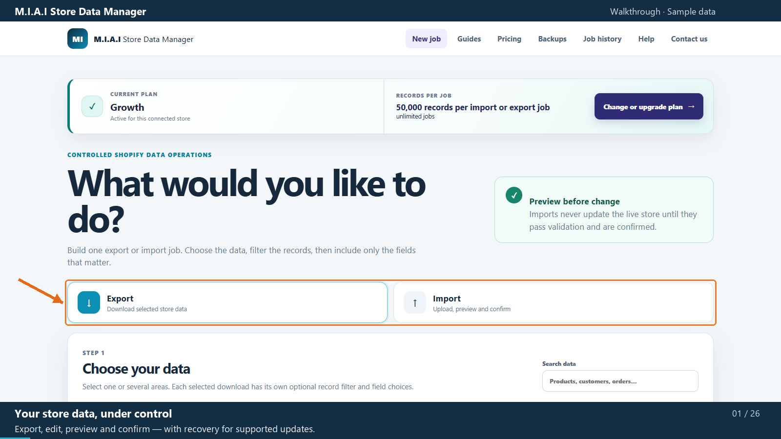 Store Data Manager walkthrough preview